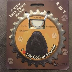 Cocker Spaniel Coaster Bottle Opener Magnet